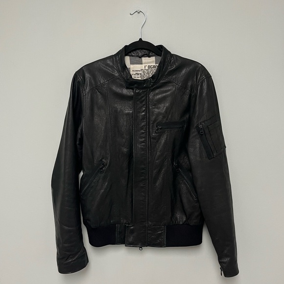 Rogan Lambskin Motorcycle Jacket Mens Black. Size Medium. - Picture 5 of 16